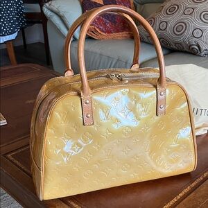 Louis Vuitton Glossy Mustard Satchel